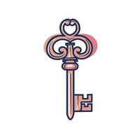 Intricate vintage key design with ornate details in soft colors vector