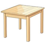 Simple wooden table with clean lines and a smooth surface suitable for various settings vector