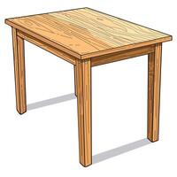 Simple wooden table with four legs designed for various uses in home or office vector