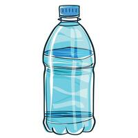 Clear plastic water bottle filled with fresh water on a simple background vector