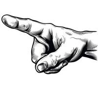 Hand pointing in a directive manner illustrating a gesture of guidance or instruction vector