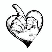 Outstretched hand forming a heart shape in a unique artistic design vector