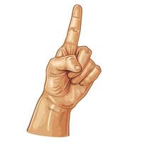 Hand gesture indicating number one while suggesting importance or priority in communication vector