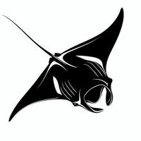 Manta ray gliding effortlessly through deep ocean waters during daylight hours vector