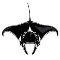 Manta ray illustration features dynamic lines and shapes in black and white style vector