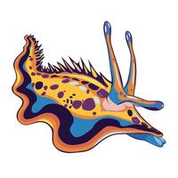 Brightly colored nudibranch showcasing unique patterns in a vibrant underwater habitat vector