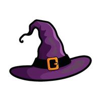 A purple witch hat with a black belt vector