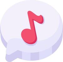 Music note icon with speech bubble vector
