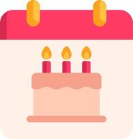 A calendar with a cake on it vector