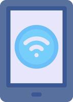 A tablet with a wifi icon on it vector