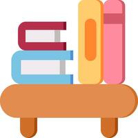 Books on a table icon vector