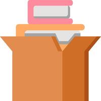 A box with books in it on a white background vector