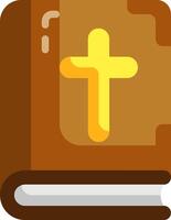 un Biblia con un cruzar en eso vector