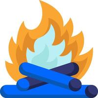 A blue and orange fire with two sticks vector