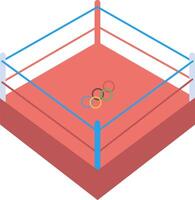An illustration of a boxing ring with two rings vector