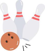 Bowling ball and pins on a white background vector