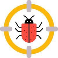 A red bug is in a crosshairs on a white background vector