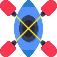 A kayak with paddles and a cross vector