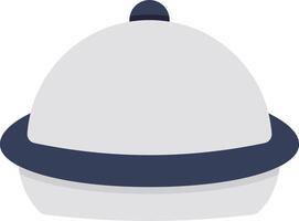 A white hat with a blue band on it vector