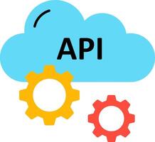 Api cloud with gears and cloud vector
