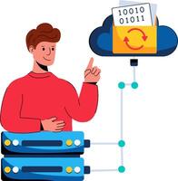 Man with cloud storage vector