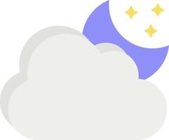 A cloud with stars and a moon in the sky vector