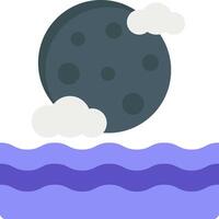 A moon and clouds over the ocean vector