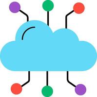 A cloud with colored dots connected to it vector