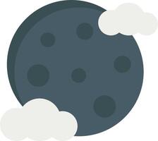 A moon with clouds and a cloud vector