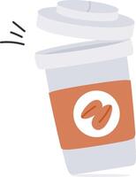 Coffee cup with a lid and a coffee bean vector