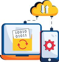 Cloud storage and backup services vector