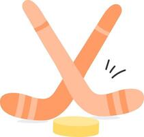 Hockey sticks and puck on white background vector