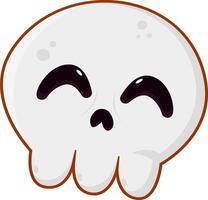 A cartoon white skull with eyes and a smile vector