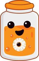A jar with a smiling face and eyes vector