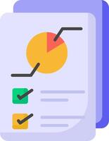 A chart with a pie chart and check marks vector