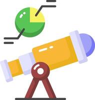 A telescope and graph chart icon vector
