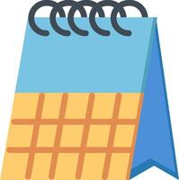 A calendar with a blue and yellow ribbon vector