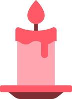 A pink candle on a plate with a drop of liquid vector