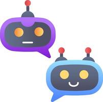 Two robots with speech bubbles on a white background vector