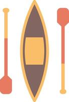 A canoe and paddle are shown on a white background vector