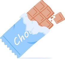 Chocolate bar with broken pieces vector