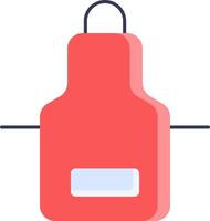 A red apron with a blue tag on it vector