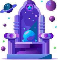 A purple throne with a blue ball sitting on it vector