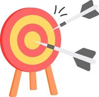 A target with two arrows hitting it vector