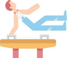 A man is doing a handstand on a table vector