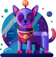 A cartoon dog with a space helmet on vector