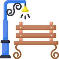 A bench and lamp on a white background vector