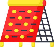 A red and yellow ladder with a ball on it vector