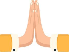 Two hands are making a prayer gesture vector