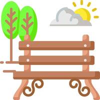 A bench and trees in the park vector